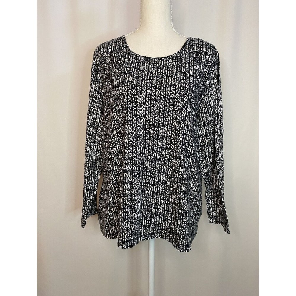 Croft & Barrow Women’s Classic Tee Blouse, Size 1X, Long Sleeve, Plus Size Top